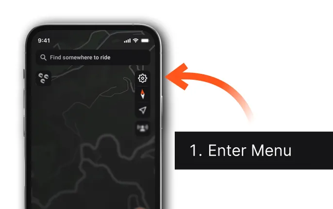 The map with the Map Settings cog icon in the top right corner
